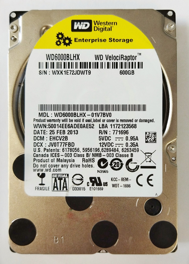 Жесткий диск Western Digital VelociRaptor WD6000BLHX 600 Гб